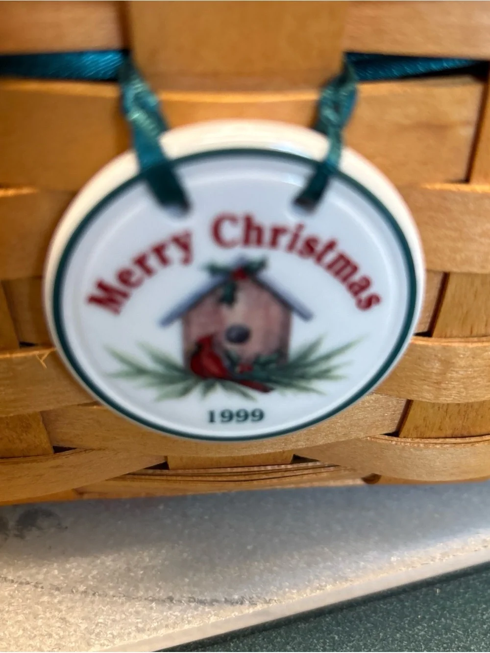 Longaberger 1999 Merry Christmas Holly Basket with Liner